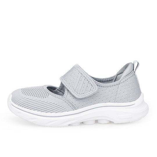 Damen Bequeme Slip-On Sneakers mit praktischem Klettverschluss EB