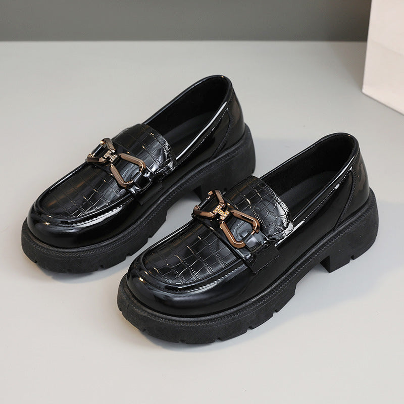 Damen Elegante und bequeme Loafer mit modischem Schnallen-Design EB
