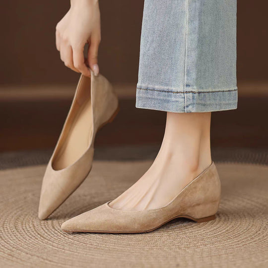 Damen elegante Pumps mit verstecktem Keilabsatz und komfortablem Innenfutter EB