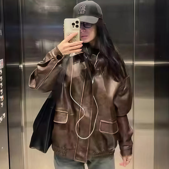 Damen modische oversized jacke mit strukturiertem Design EB