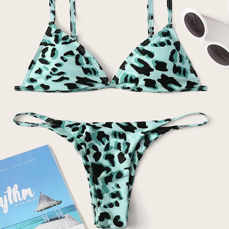 Damen Triangel-Bikini mit aufregendem Leoparden-Design EB