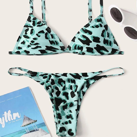 Damen Triangel-Bikini mit aufregendem Leoparden-Design EB