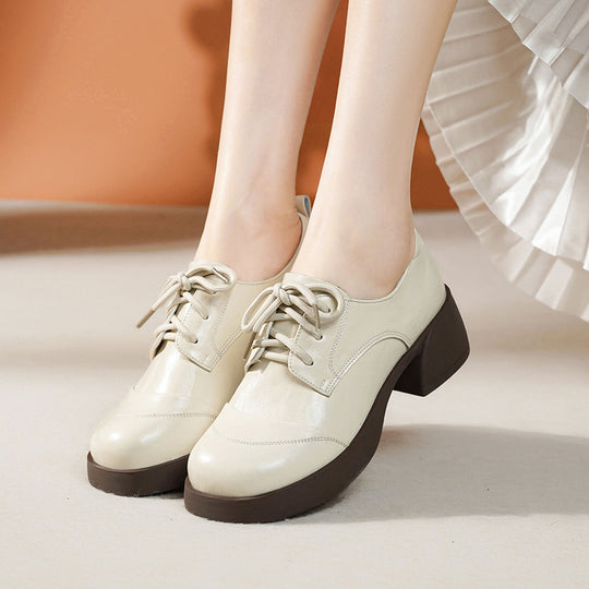 Damen Schnürschuhe mit komfortablem Blockabsatz und eleganter Optik EB