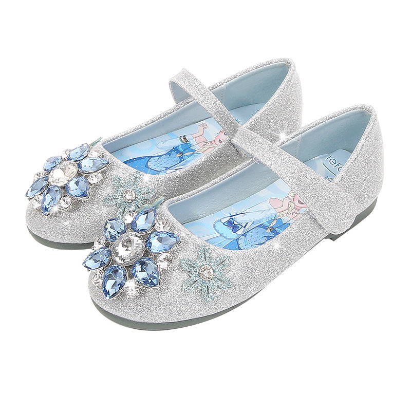 Mädchen Glitzernde Ballerinaschuhe mit Blumenapplikation EB