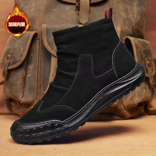 Damen modische Ankle-Boots mit robustem Profil und praktischem Reißverschluss EB