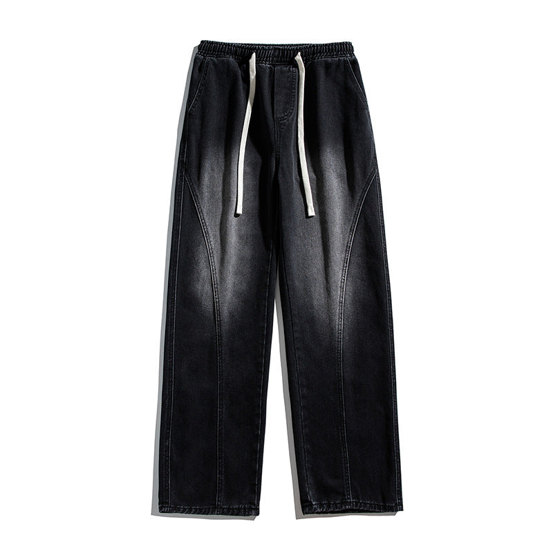 Herren Weitgeschnittene Jeanshose mit elastischem Bund und modernem Design EB