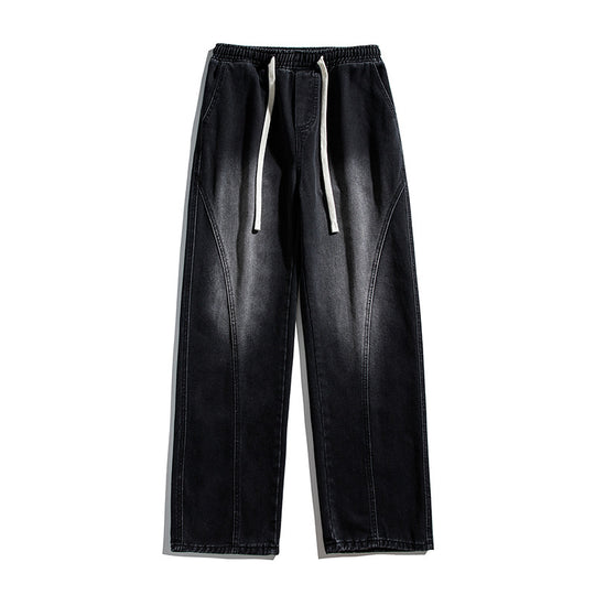 Herren Weitgeschnittene Jeanshose mit elastischem Bund und modernem Design EB