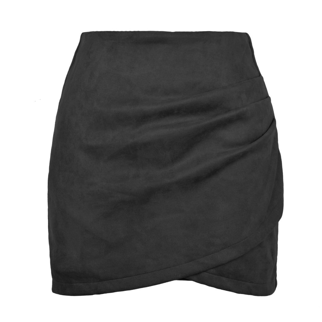 Damen High-Waist Wickelrock aus samtigem Mikrofaser EB