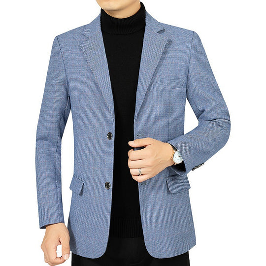 Herren Glencheck-Sakko Slim Fit aus Wollmischung mit dezentem Overcheck EB