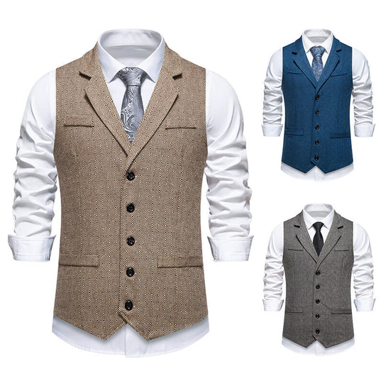 Herren elegante Weste mit geometrischem Muster EB