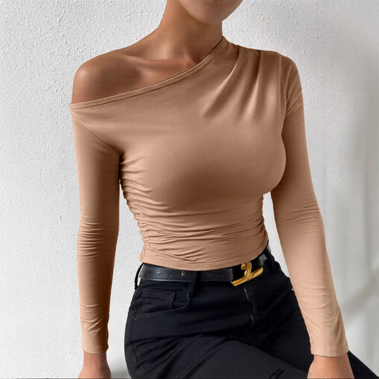 Damen Langarmshirt mit asymmetrischem Ausschnitt und figurformendem Schnitt EB