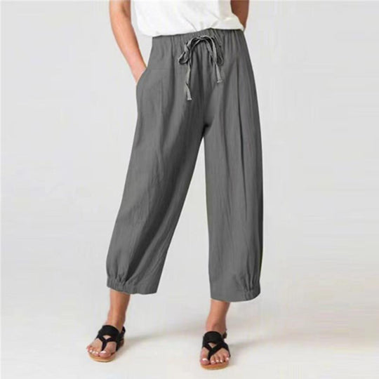 Damen Leichte Culotte-Hose mit elastischem Bund und praktischen Seitentaschen EB