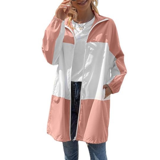 Damen modische Übergangsjacke mit hohem Kragen und sportlichem Schnitt EB