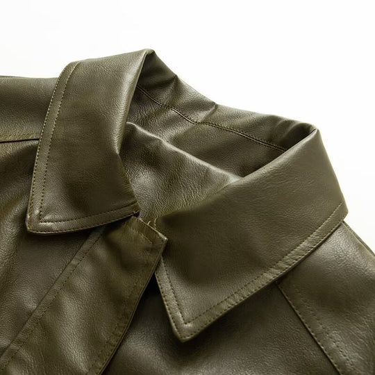 Damen Winterjacke aus hochwertigem Kunstleder EB