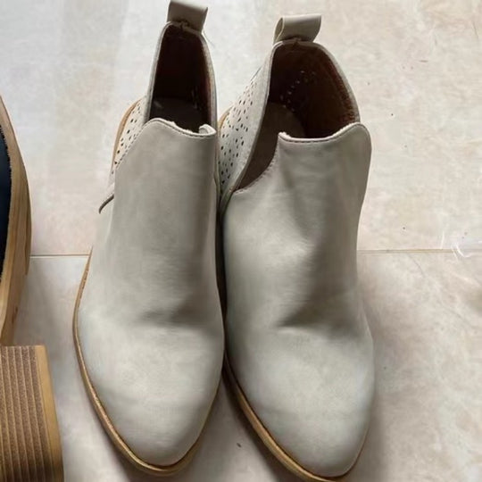 Damen Elegante Ankle Boots mit luftiger Lochmuster-Optik EB