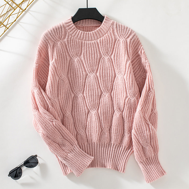 Damen Strickpullover mit dekorativem Zopfdesign und komfortabler Passform EB