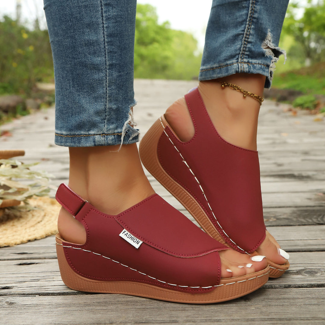 Damen modische und bequeme Plateau-Sandalen mit offenen Zehen EB