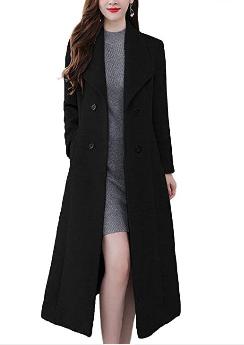 Damen Lange Wollmantel EB