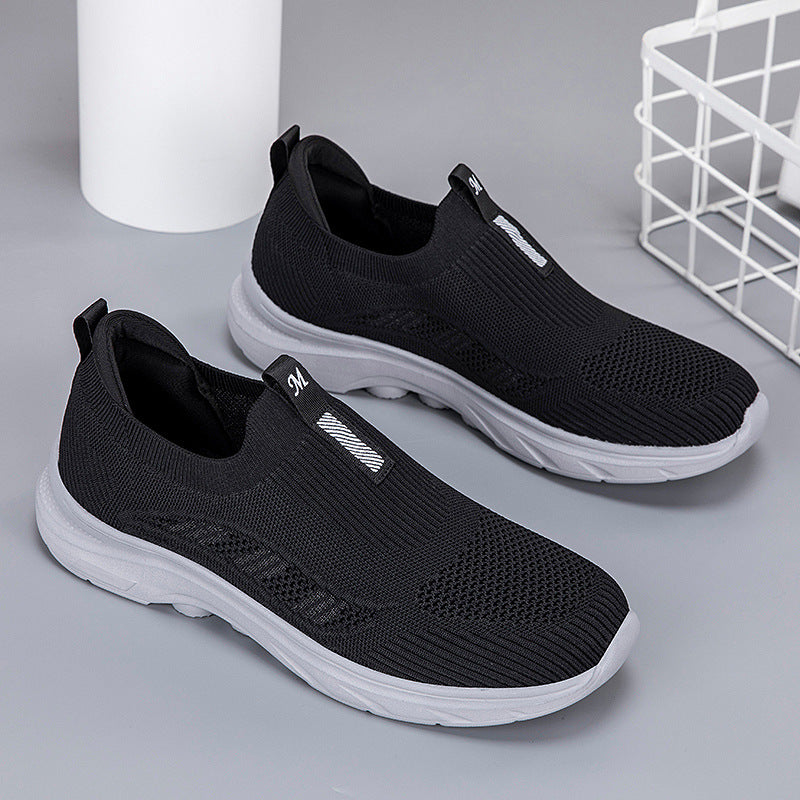 Damen Bequeme Slip-On Fitnessschuhe mit atmungsaktivem Obermaterial EB