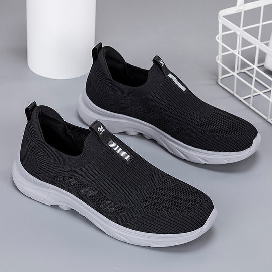 Damen Bequeme Slip-On Fitnessschuhe mit atmungsaktivem Obermaterial EB