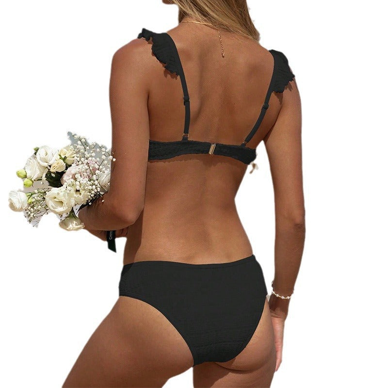 Damen Triangel-Bikini mit feinen Volant-Details und eleganten Seitenlaschen EB