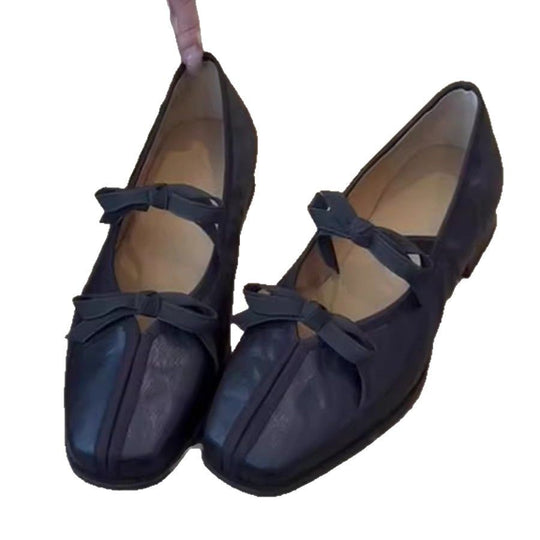 Damen Ballerinas mit femininer Schleifenverzierung und hochwertiger Lederoberfläche EB