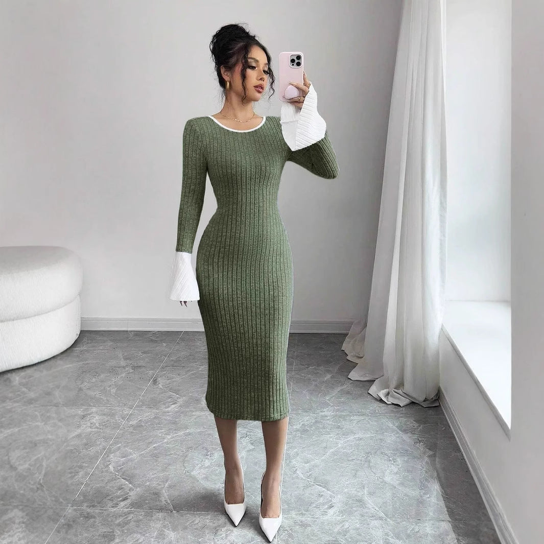Damen Strickkleid mit weitem Ärmel EB