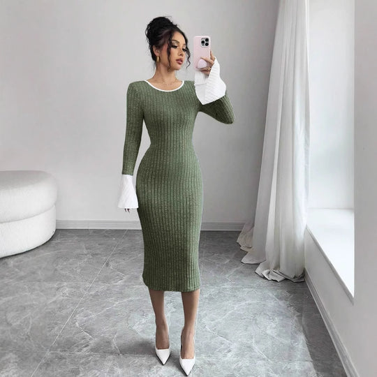 Damen Strickkleid mit weitem Ärmel EB
