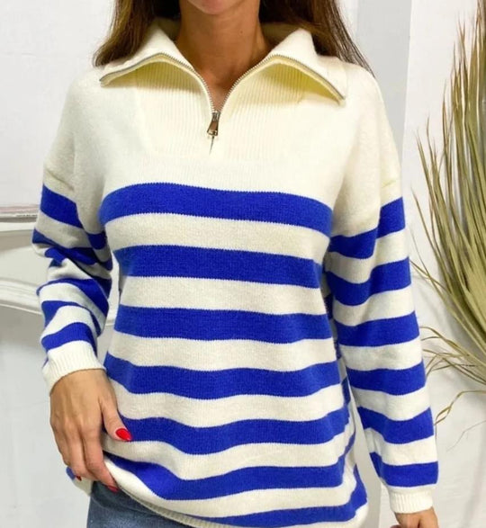 Damen Sweatshirt mit Stehkragen und Reißverschluss EB