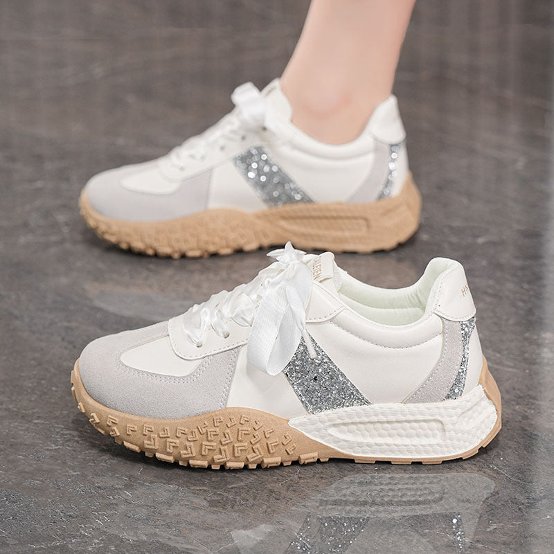 Damen Modische Sneakers mit Glitzer-Details und flexibler Sohle EB