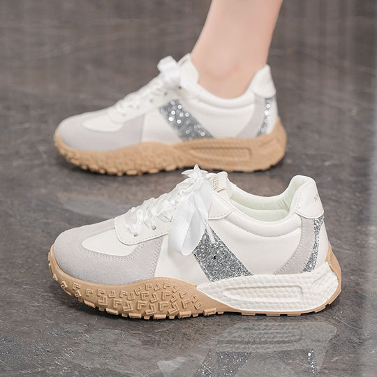Damen Modische Sneakers mit Glitzer-Details und flexibler Sohle EB