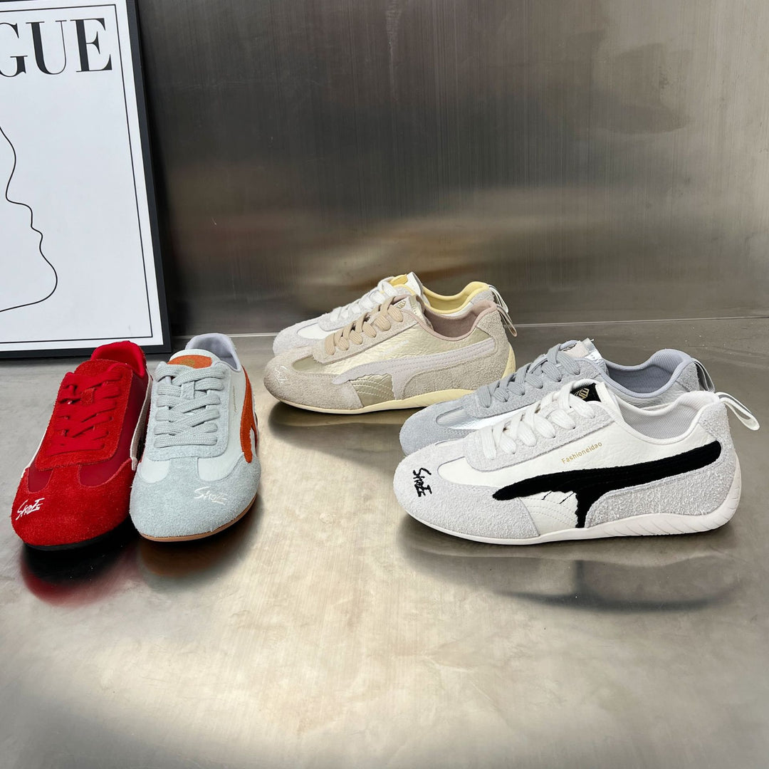 Damen Modische Sneakers mit elegantem Obermaterial und rutschfester Sohle EB