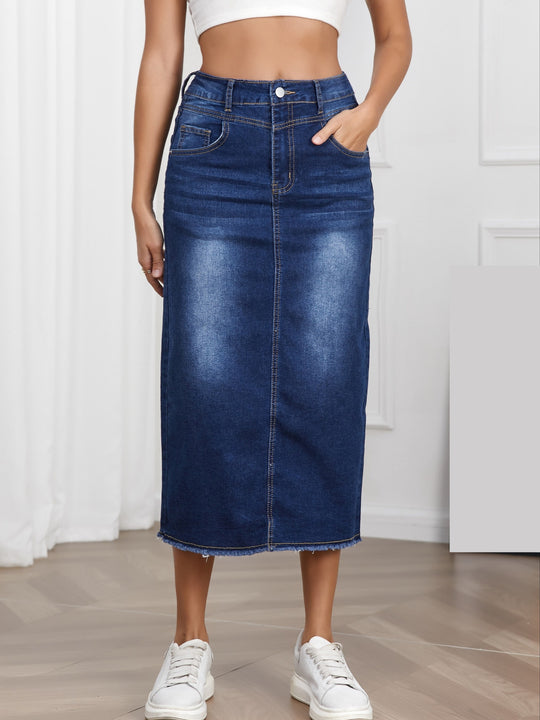 Damen Denim Maxirock EB