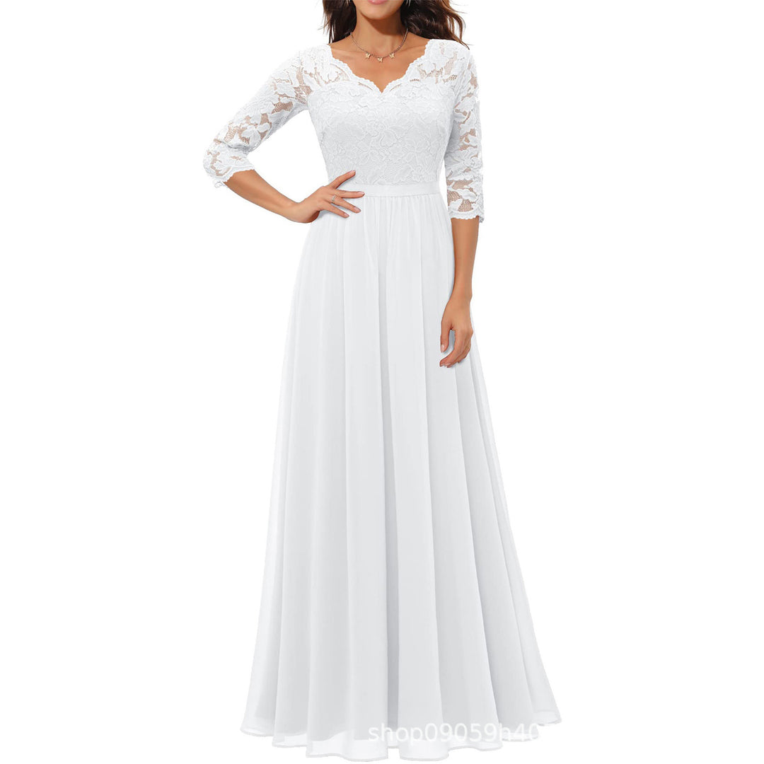 Damen elegantes Spitzenkleid EB