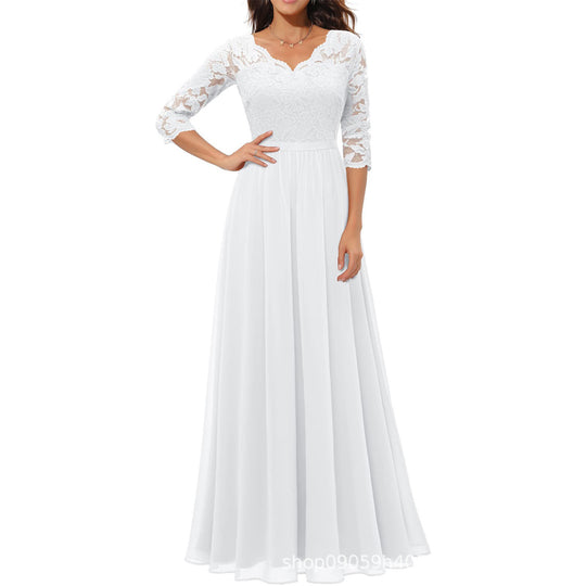 Damen elegantes Spitzenkleid EB
