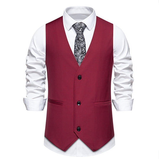 Herren elegante Anzugweste mit modernem Schnitt und praktischen Taschen EB