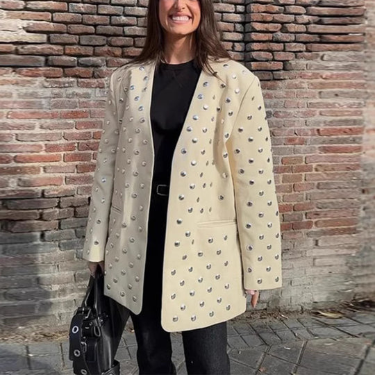 Damen Oversized Blazer mit luxuriösen Applikationen EB