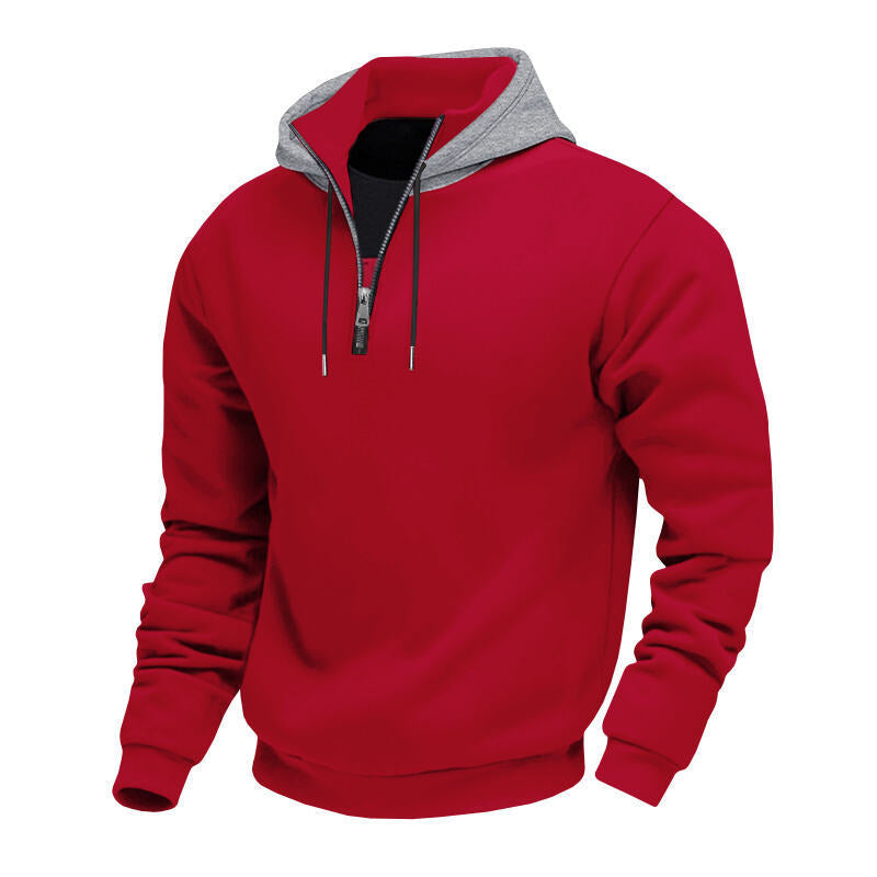 Herren Sweatshirt mit Reißverschluss und hohem Kragen EB