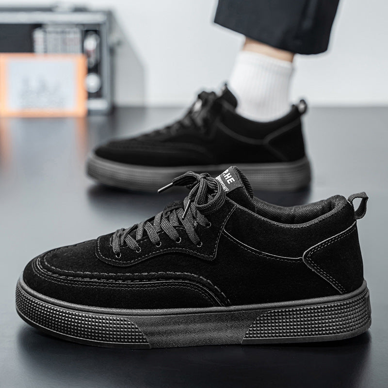 Damen entspannte Lifestyle-Sneaker mit samtigem Obermaterial und rutschfester Sohle EB