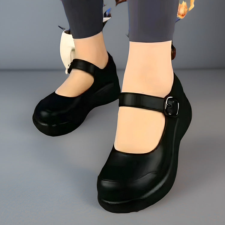 Damen Komfortable Halbschuhe mit verstellbarem Riemen und gepolsterter Innensohle EB