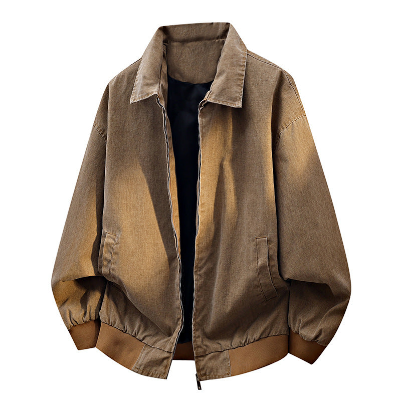 Herren oversized Freizeit-Bomberjacke aus Baumwollmix mit Reißverschluss, Stehkragen und elastischen Bündchen EB