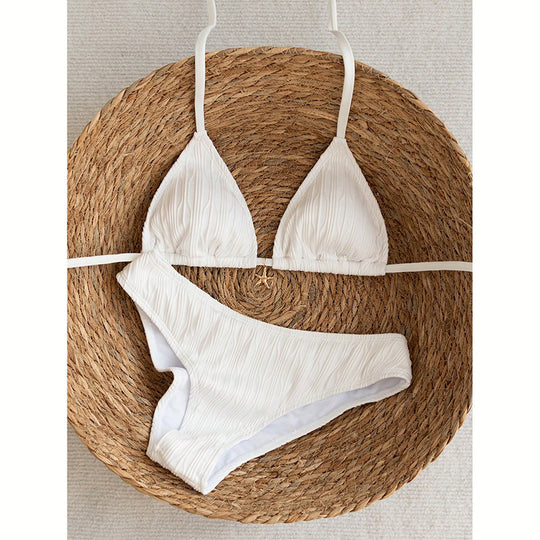 Damen Triangel-Bikini mit feinem Rippendesign EB