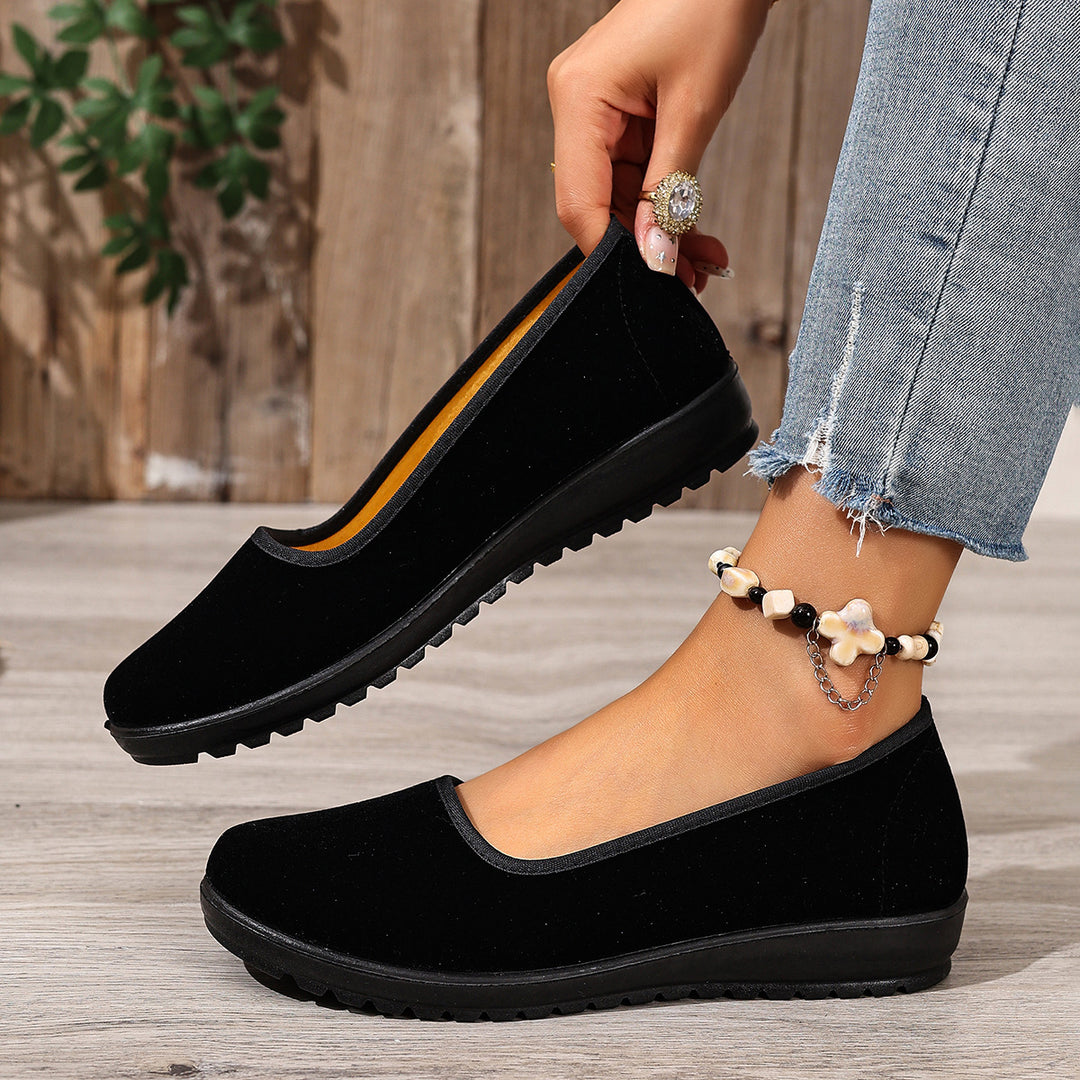 Damen Bequeme und elegante Slipper aus hochwertigem Samt EB