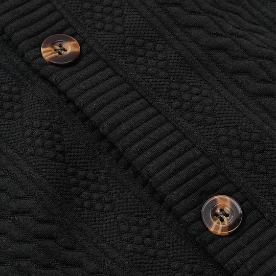 Herren Strickjacke mit hochwertigem Strukturmuster und modernen Knöpfen EB