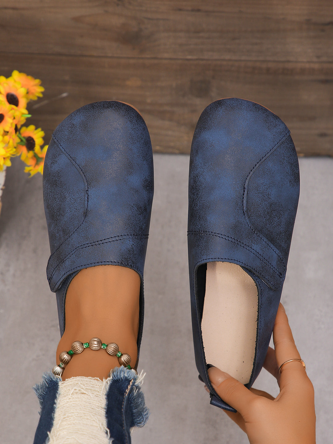 Damen nan casual Komfort-Slipper mit ergonomischer Polstersohle und weichem Microvelours-Obermaterial EB