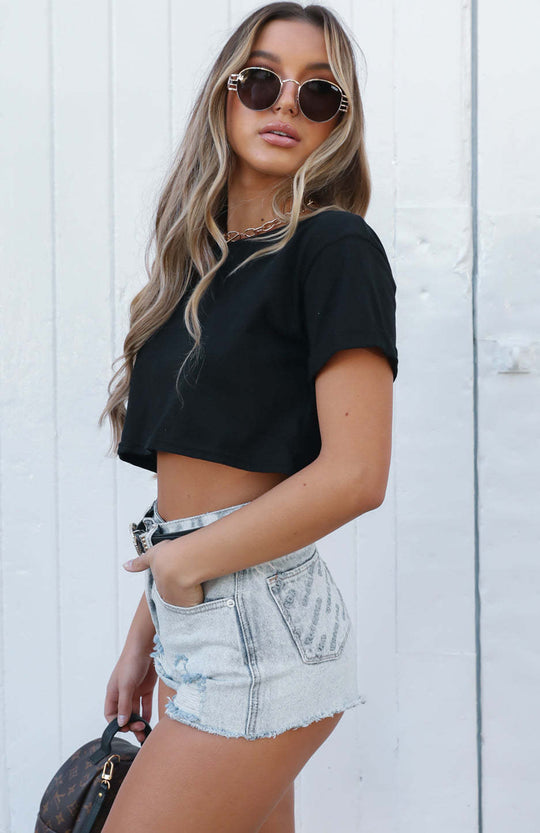 Damen Crop-Top mit lässigem Schnitt und hochwertiger Baumwollqualität EB