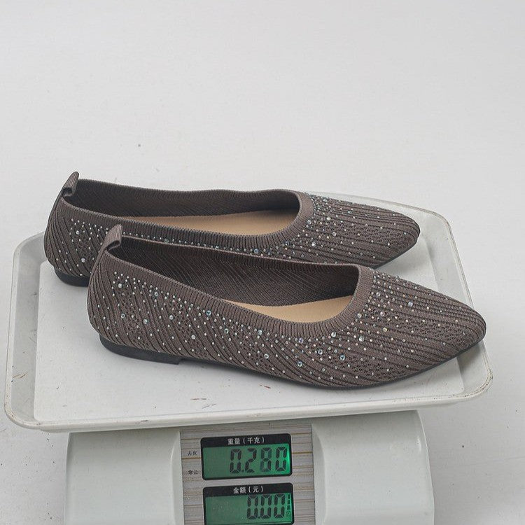 Damen Ballerinas mit funkelndem Glitzerdesign EB