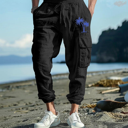 Herren Cargohose mit seitlichen Taschen und verstellbarem Bund EB