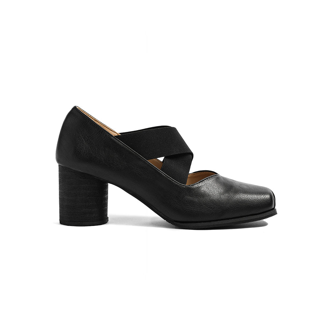 Damen elegante Ballerinas mit elastischen Riemen und glänzender Leder-Oberfläche EB