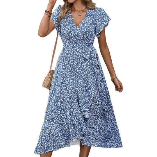Damen Wickelkleid mit floralem Muster EB